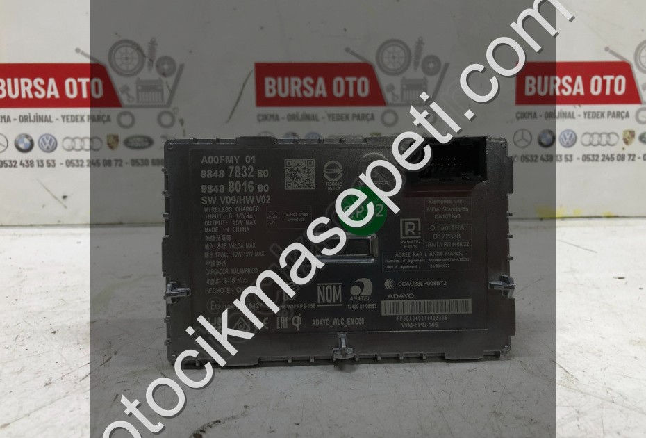 PEUGEOT 3008 KABLOSUZ ŞARJ MODÜLÜ 9848783280 ORJINAL